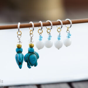 Turquoise Sea Turtles with Eggs Stitch Markers - set of 6