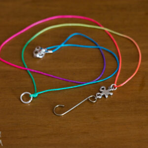 Rainbow Knitting Pin Necklace