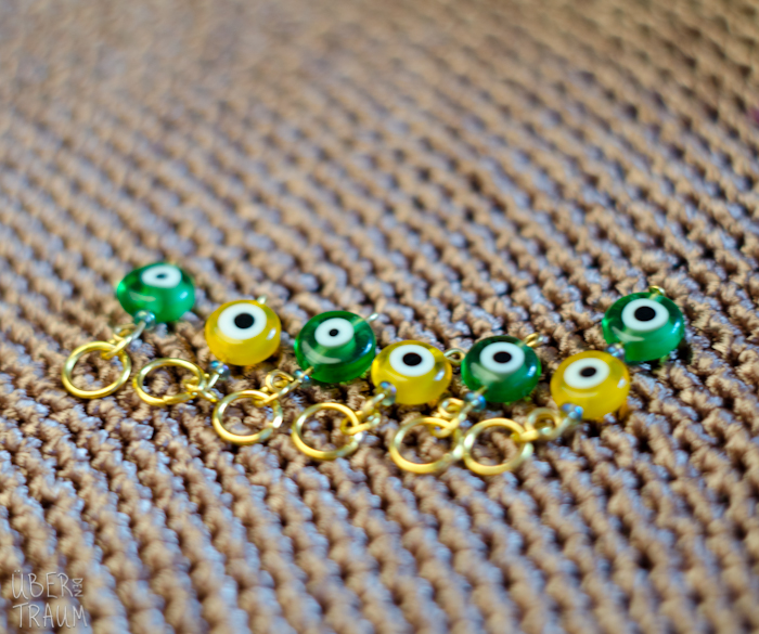 Small Evil Eye Stitch Markers - set of 6