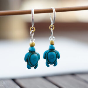 Turquoise Sea Turtle Crochet Stitch Markers - set of 2