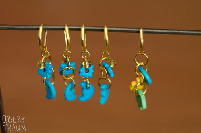 Colored Wood Crochet Stitch Markers - set of 5