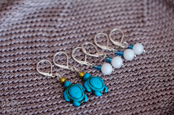 Turquoise Sea Turtles with Eggs Crochet Stitch Markers - set of 6