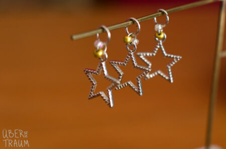 Silver Stars Stitch Markers - set of 3